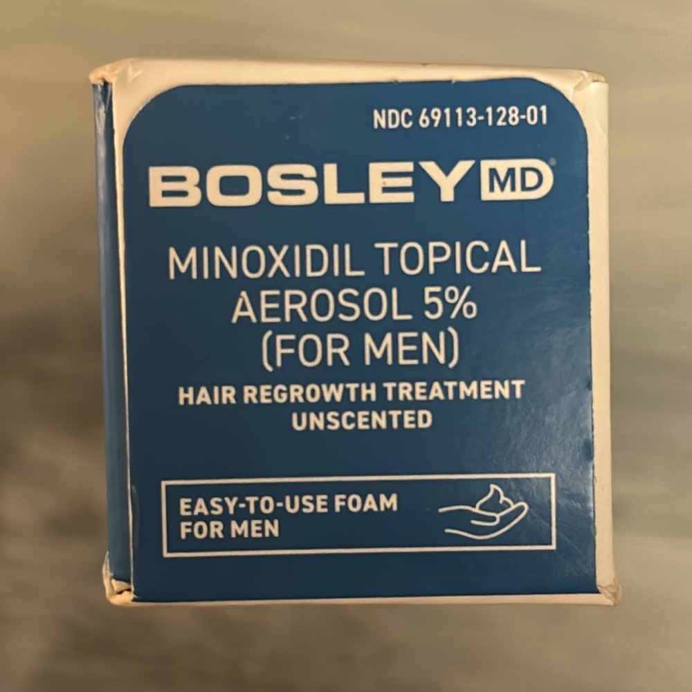 Bosley Minoxidil Topical Aerosol for Men Unscented NEW!